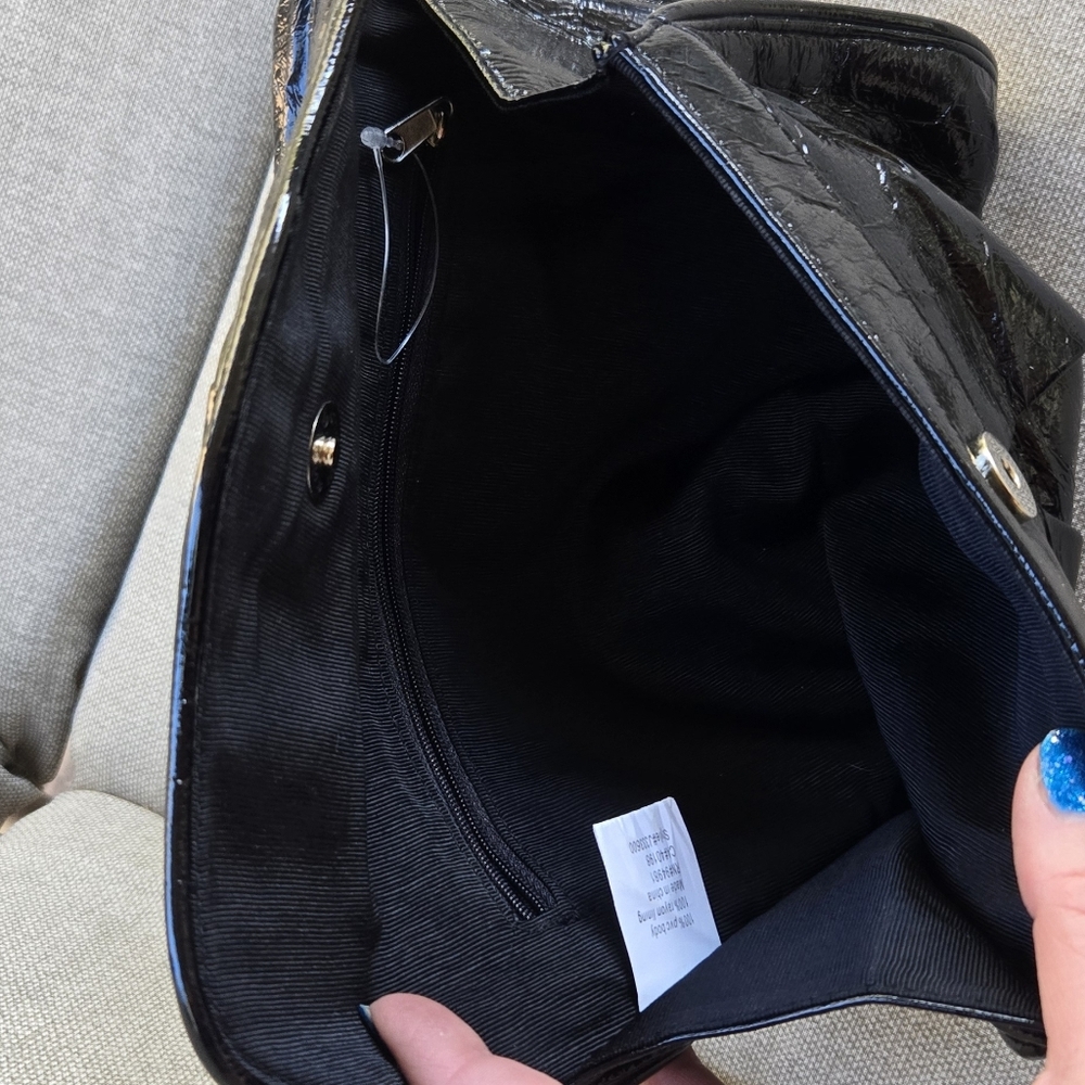 Black Crinkle Clutch Wallet Envelope - Picture 7 of 7